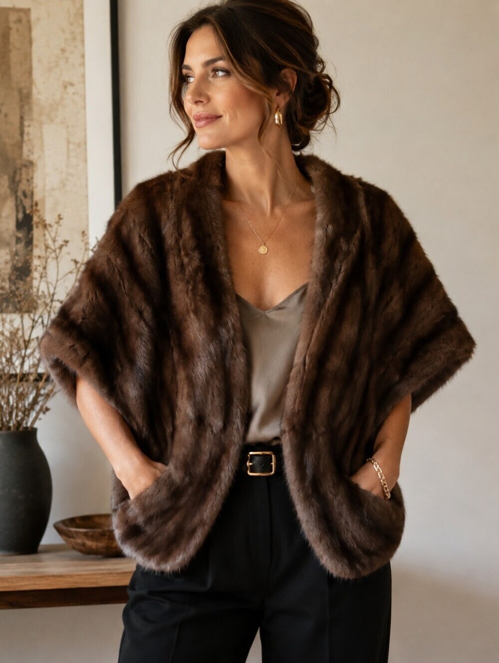 Vintage! Bérubé Frère | Brown Mink Fur Capelet – Made in Quebec